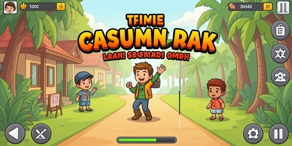 Pemandangan level yang fantastis dan penuh warna.